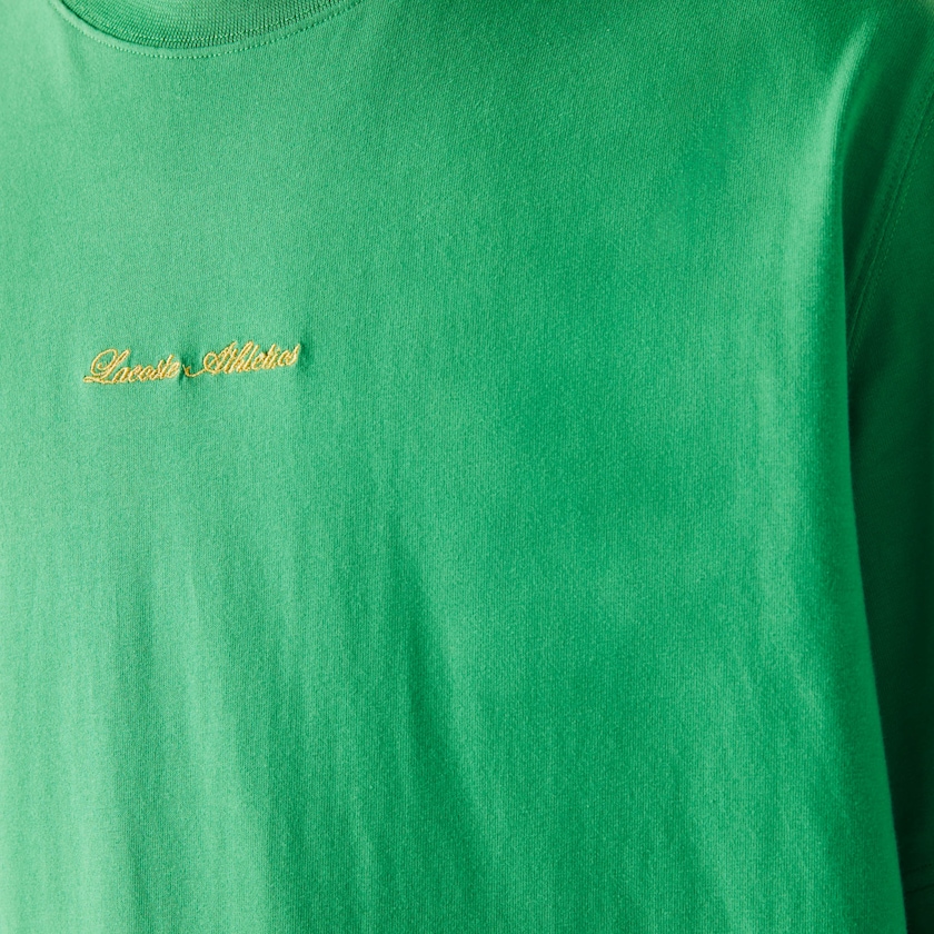 Women's Lacoste Green T Shirts LIVE Relaxed Fit Embroidered Cotton BG9-19261C6