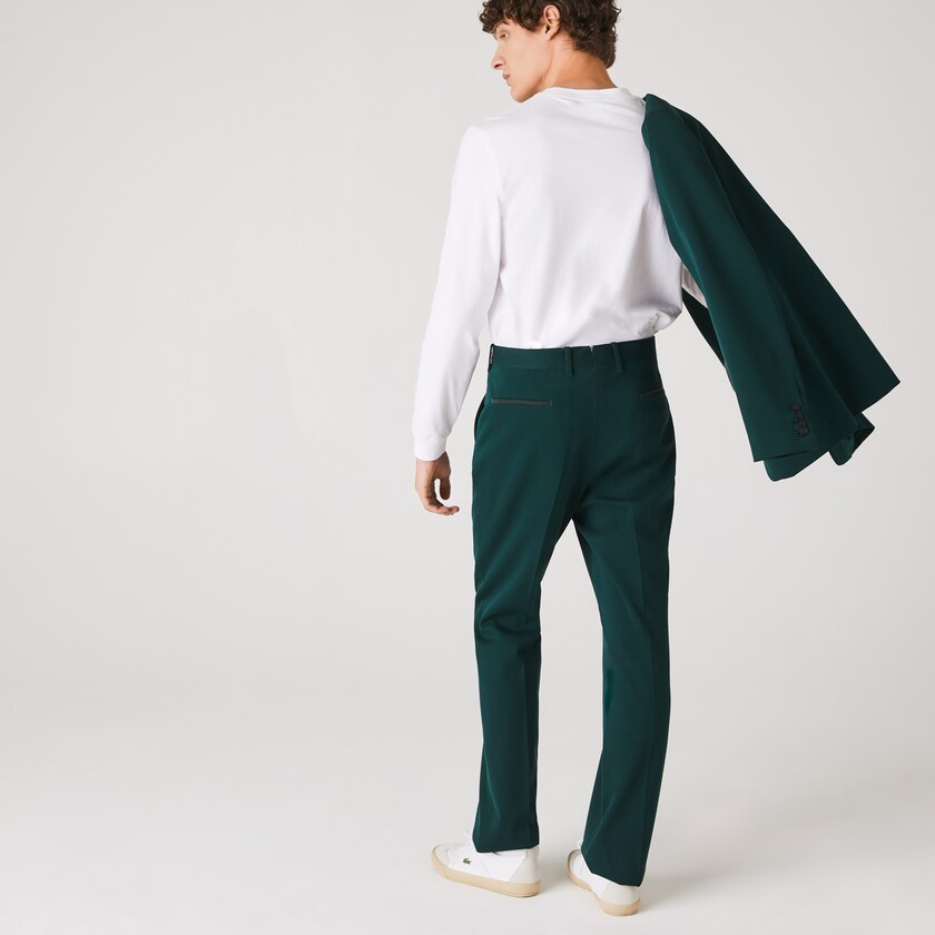 Men's Lacoste Green Pants LIVE Standard Fit Cotton Canvas Suit FJ7-19631P2