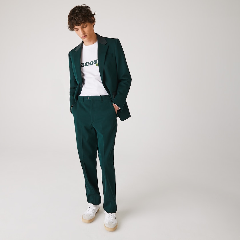 Men's Lacoste Green Pants LIVE Standard Fit Cotton Canvas Suit FJ7-19631P2