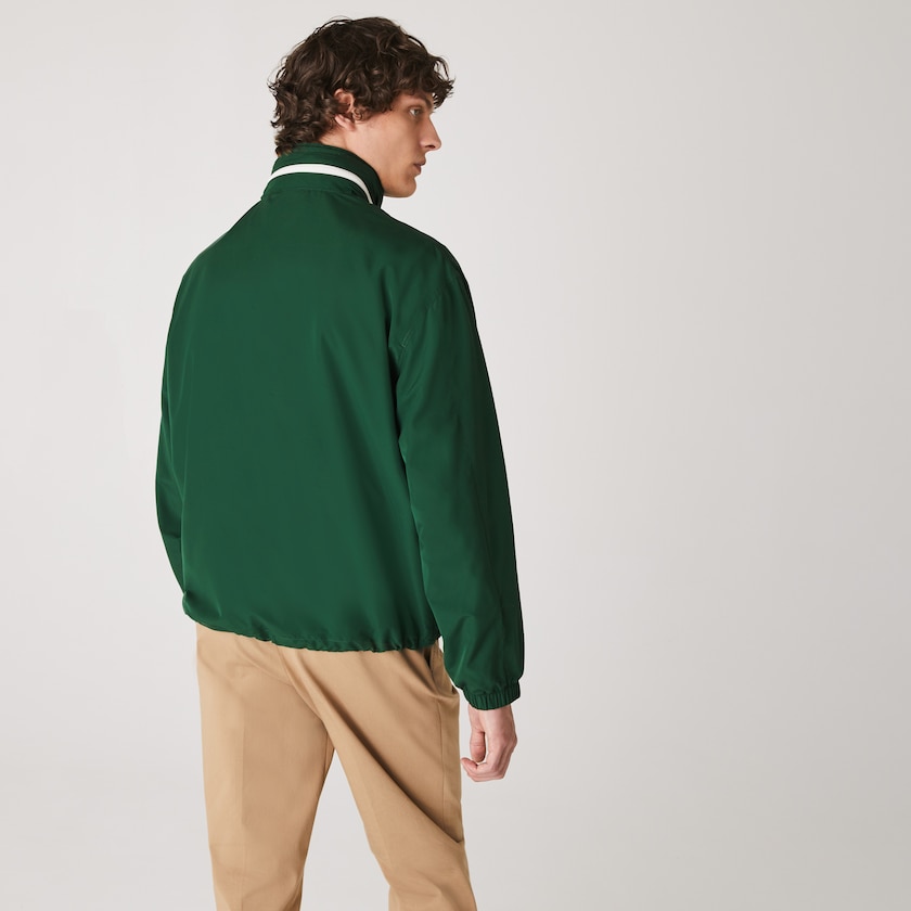 Men's Lacoste Green Windbreaker Lightweight Water-Resistant Hooded SQ3-80168F0