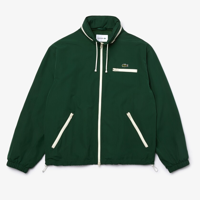 Men's Lacoste Green Windbreaker Lightweight Water-Resistant Hooded SQ3-80168F0