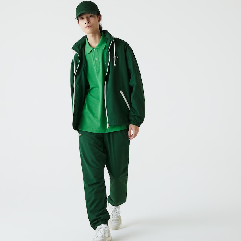 Men's Lacoste Green Windbreaker Lightweight Water-Resistant Zip CB9-56755B1