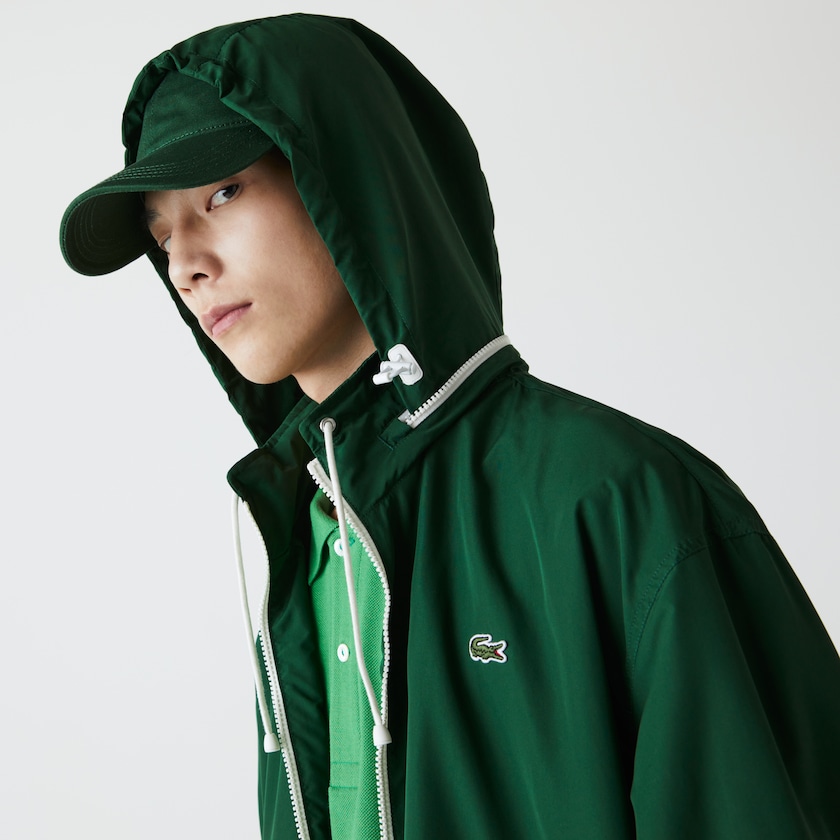Men's Lacoste Green Windbreaker Lightweight Water-Resistant Zip CB9-56755B1