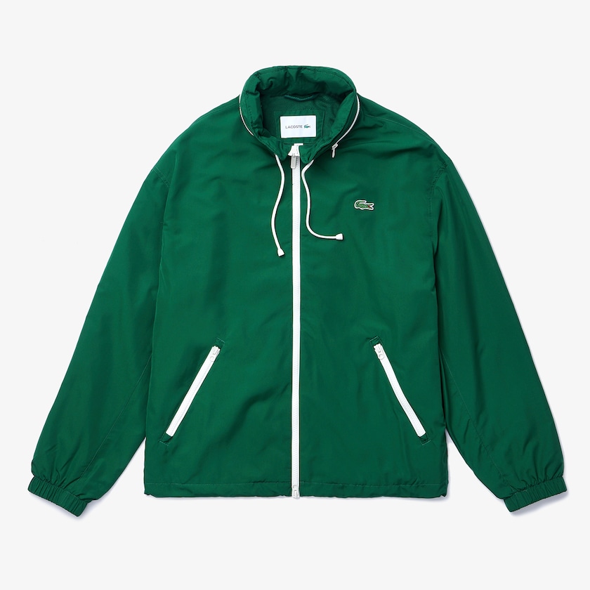 Men's Lacoste Green Windbreaker Lightweight Water-Resistant Zip CB9-56755B1