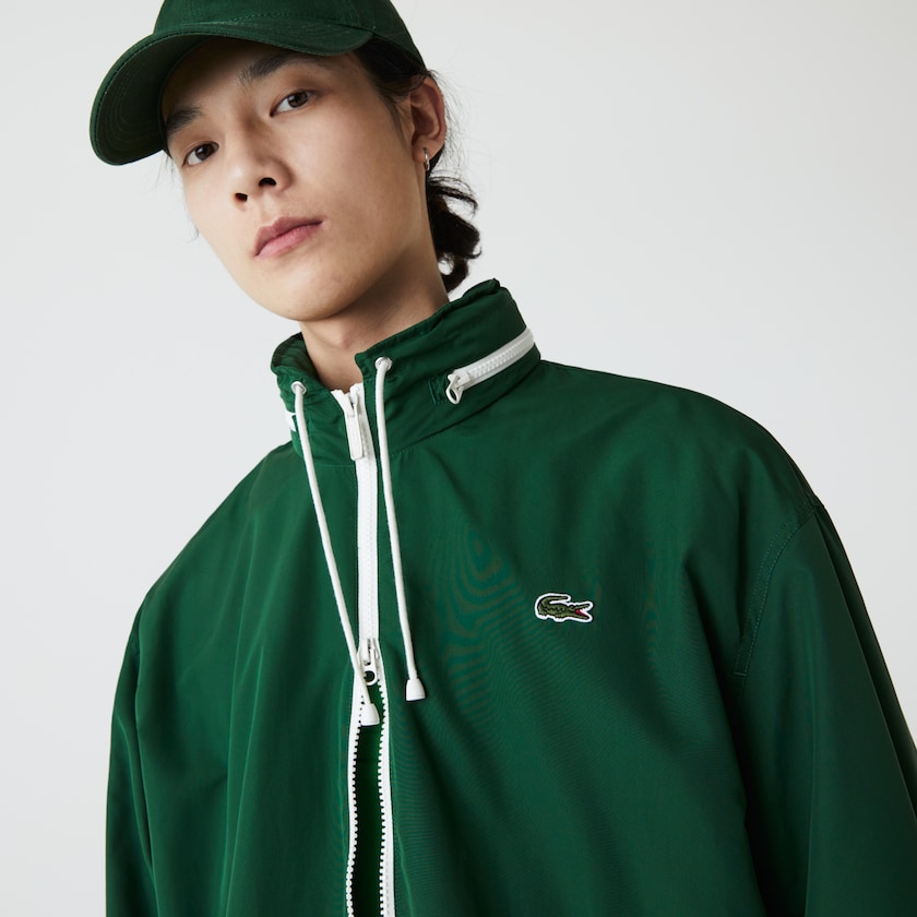 Men's Lacoste Green Windbreaker Lightweight Water-Resistant Zip CB9-56755B1