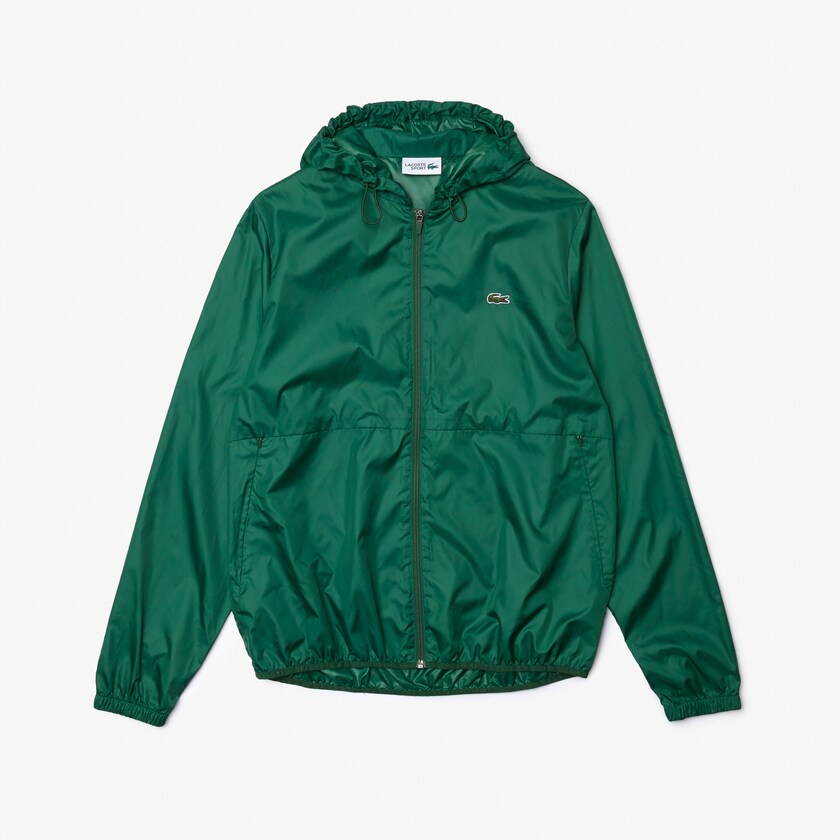 Men's Lacoste Green Jackets SPORT Hooded Water-Resistant GT6-07850N9