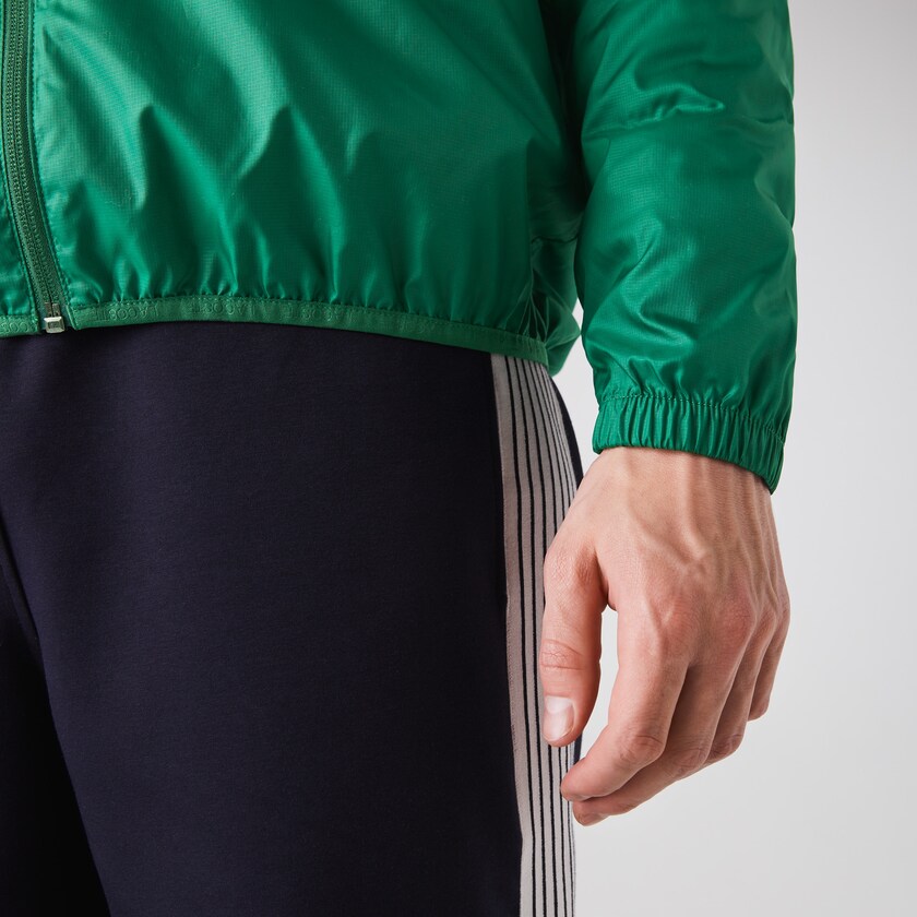 Men's Lacoste Green Jackets SPORT Hooded Water-Resistant GT6-07850N9