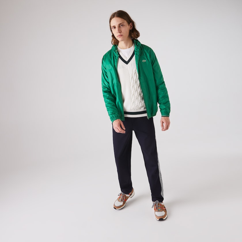Men's Lacoste Green Jackets SPORT Hooded Water-Resistant GT6-07850N9