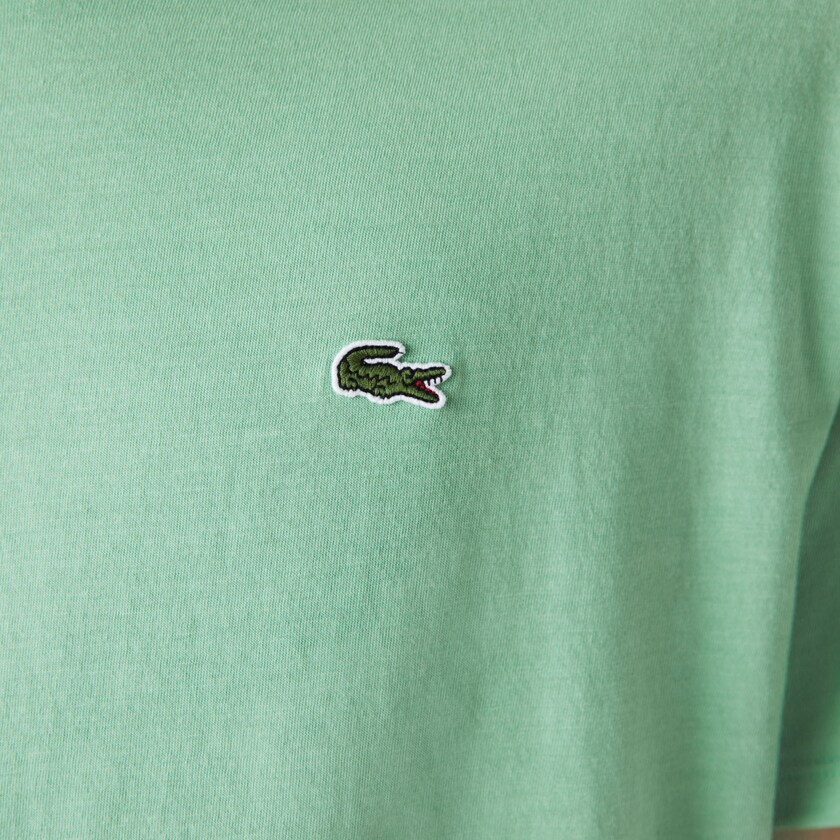Men's Lacoste Green T Shirts V-neck Pima Cotton Jersey CO6-52715P3