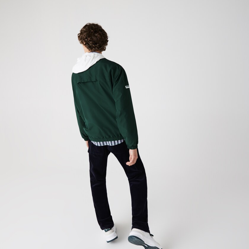 Men's Lacoste Green / Navy Blue / White Jackets Lightweight Colorblock Hooded SE6-35513O5