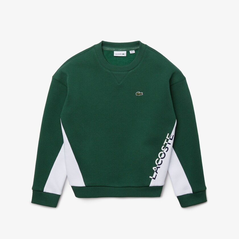 Kids' Lacoste Green / White Sweatshirts Crewneck Fleece EY3-16281Q2