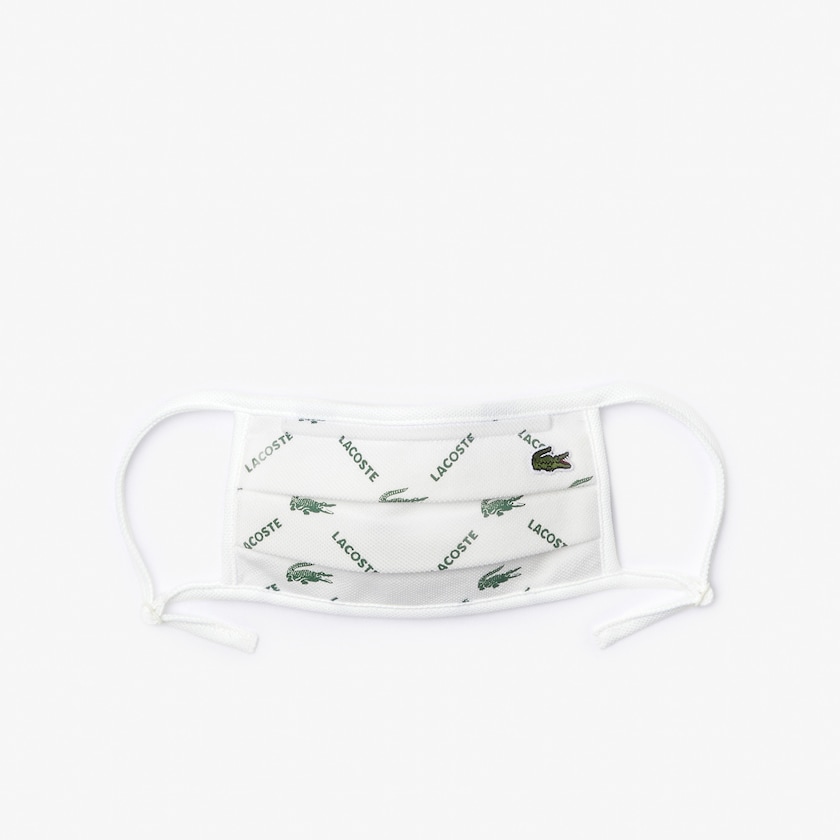 Women's Lacoste Green / White Masks L.12.12 Face Protection with Adjustable Straps NV3-03990B7