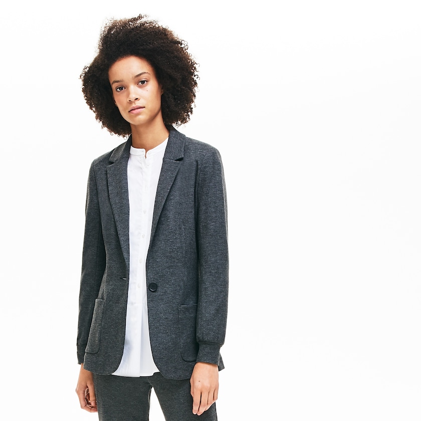 Women's Lacoste Grey Blazers Brushed-Knit ZT5-17371D7