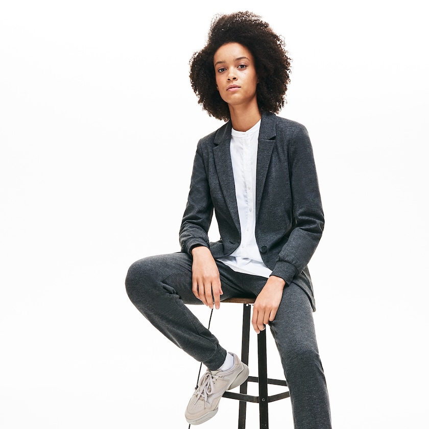 Women's Lacoste Grey Blazers Brushed-Knit ZT5-17371D7