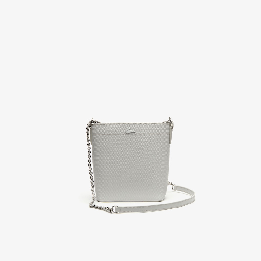 Women's Lacoste Grey Bags Chantaco Chain Strap Crossbody Bag CU3-86528M0