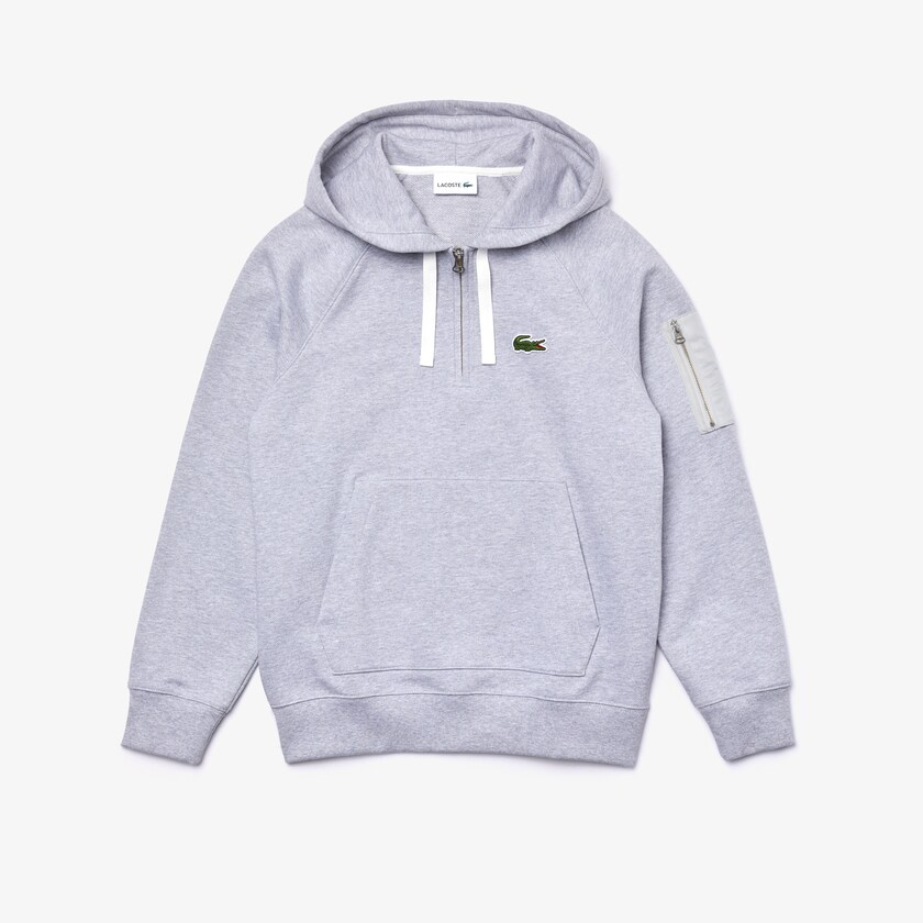 Men's Lacoste Grey Sweatshirts Contrast Pocket Fleece PY6-56275O8