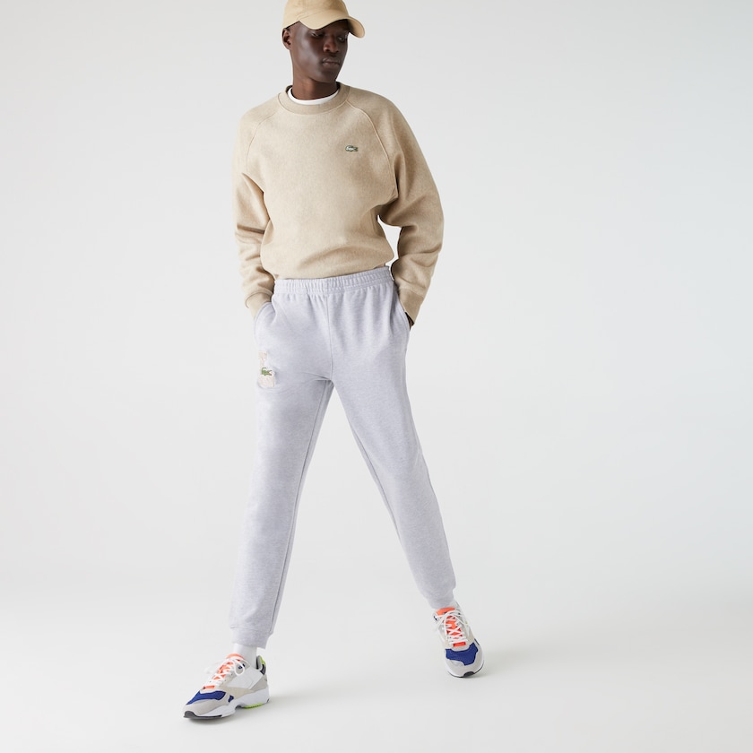 Men's Lacoste Grey Tracksuits Cotton Track Trousers SU2-71897D5
