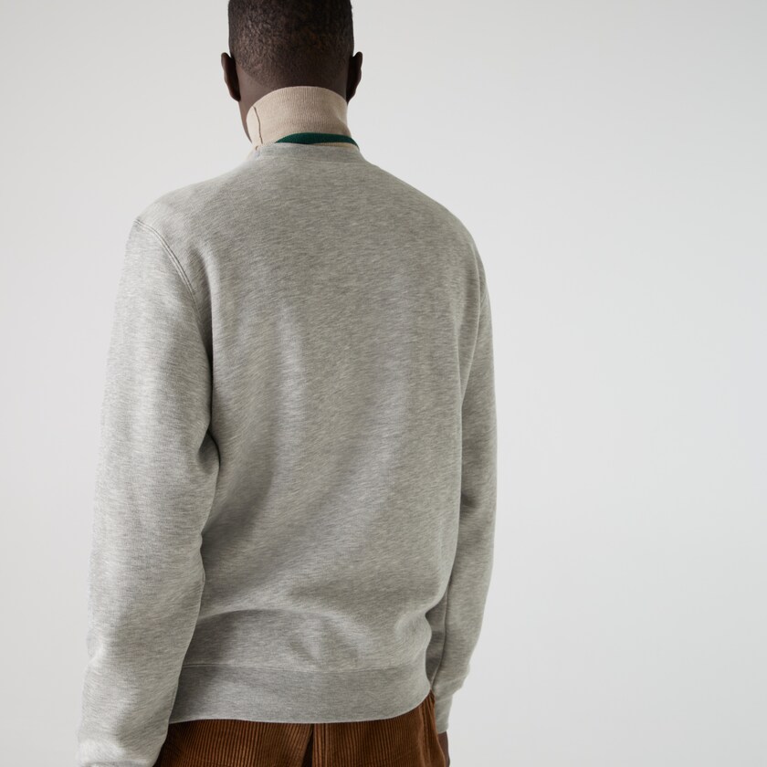 Men's Lacoste Grey Sweatshirts Crew Neck Flecked Fleece LQ7-32463U6