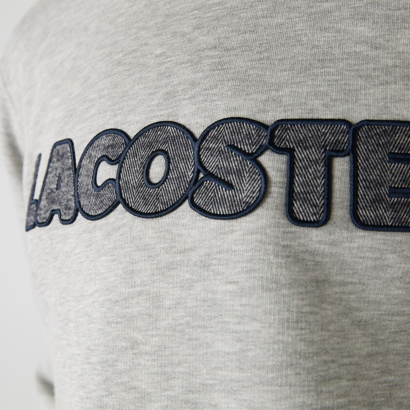 Men's Lacoste Grey Sweatshirts Crew Neck Flecked Fleece LQ7-32463U6