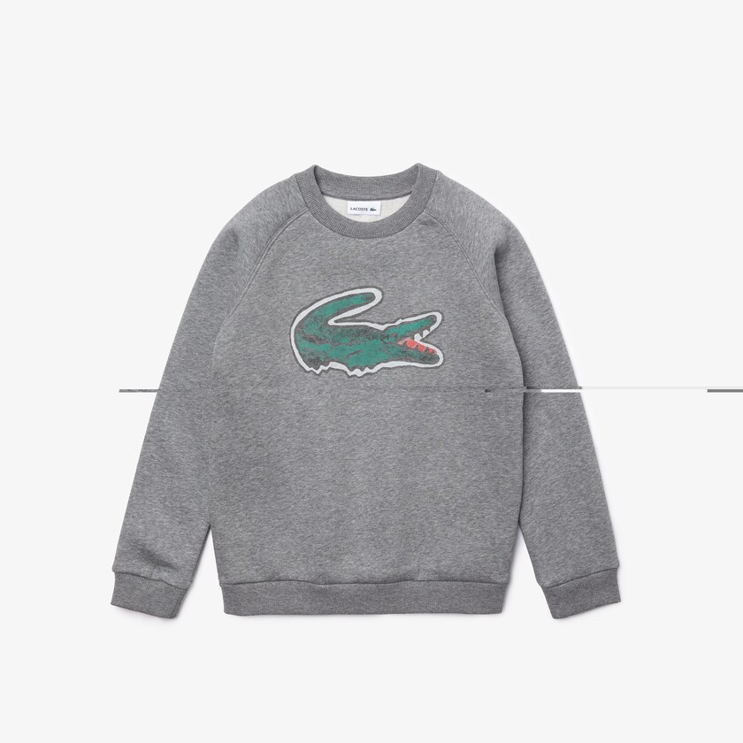 Kids' Lacoste Grey Sweatshirts Crocodile Graphic Fleece WT6-70557K1