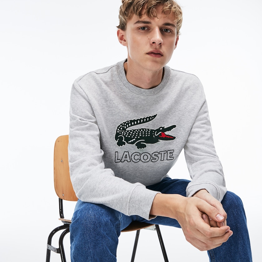 Men's Lacoste Grey Sweatshirts Graphic Croc YJ6-92529S8