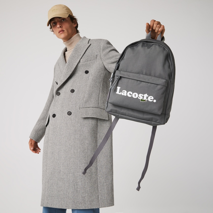 Men's Lacoste Grey Backpacks Neocroc Branded Canvas SU5-21952G5
