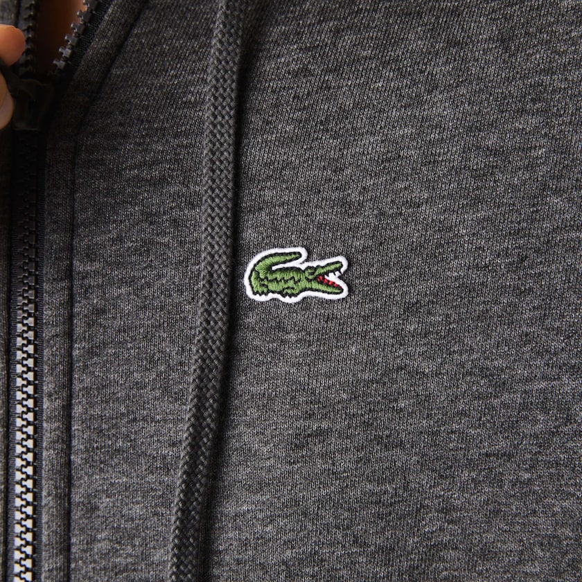 Women's Lacoste Grey Sweatshirts SPORT Hooded Fleece Zip Tennis LA4-99849B2