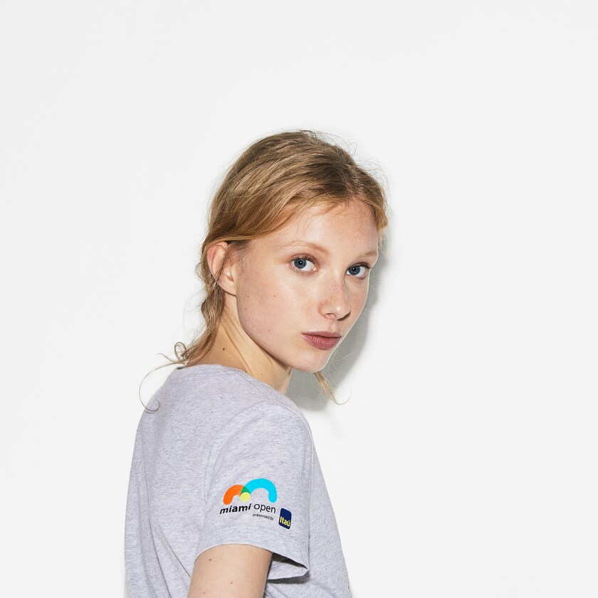 Women's Lacoste Grey T Shirts SPORT Miami Open Edition YR6-81068G0