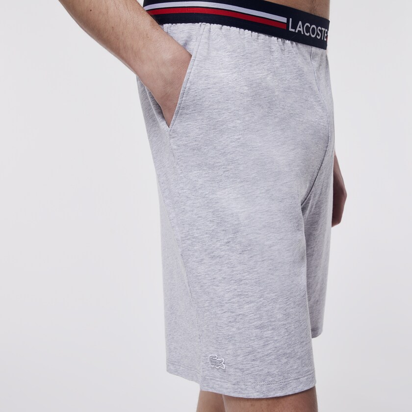 Men's Lacoste Grey Briefs Striped-Waist Long Boxer NA6-12141Y3