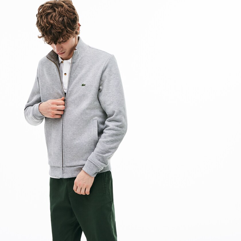 Men's Lacoste Grey Sweatshirts Zip Fleece FK7-50145G6