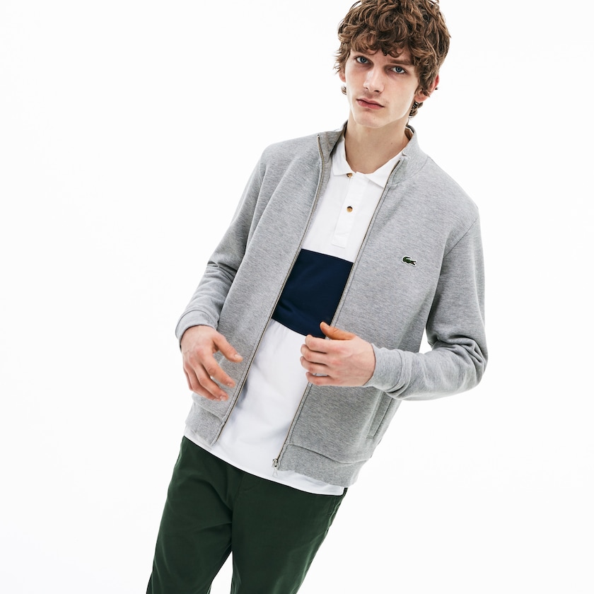 Men's Lacoste Grey Sweatshirts Zip Fleece FK7-50145G6