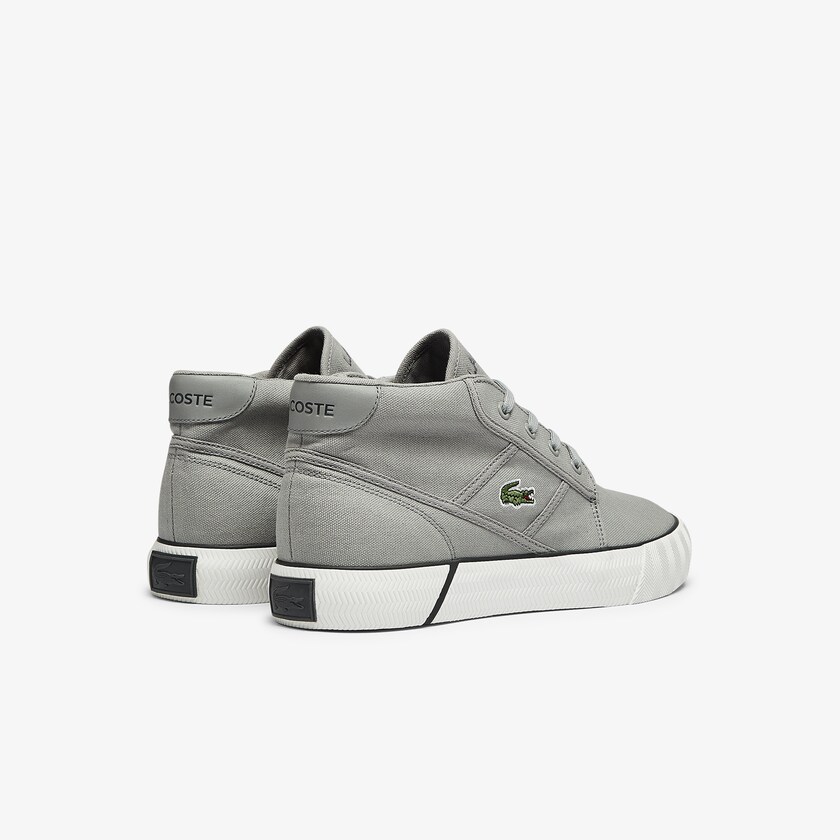 Men's Lacoste Grey / Dark Grey Chukkas Shoes Gripshot Canvas and Leather ZF4-00350G2
