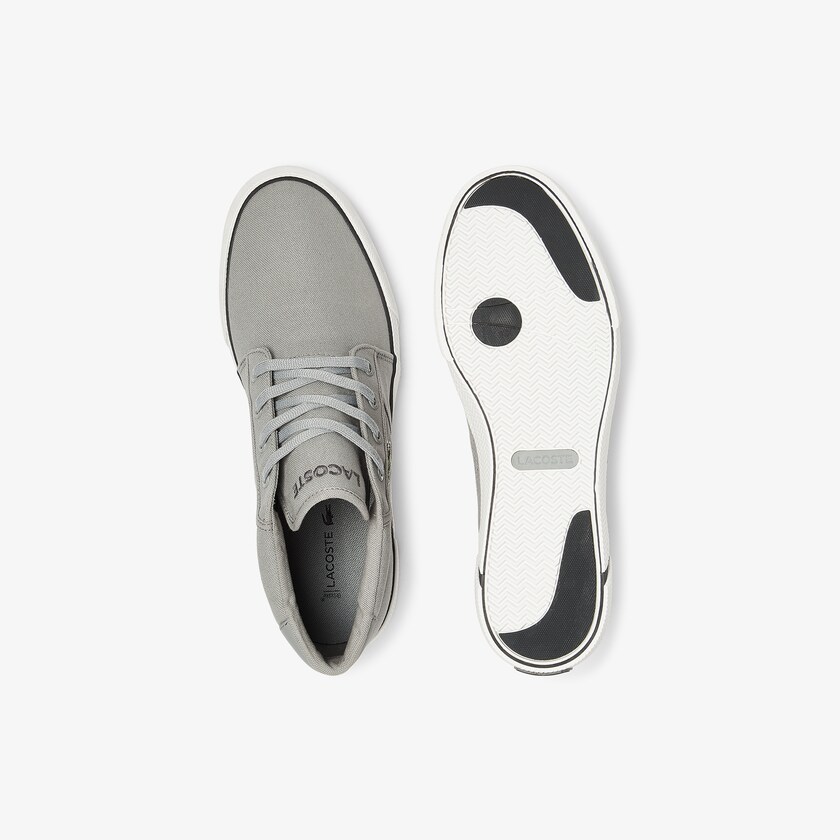 Men's Lacoste Grey / Dark Grey Chukkas Shoes Gripshot Canvas and Leather ZF4-00350G2