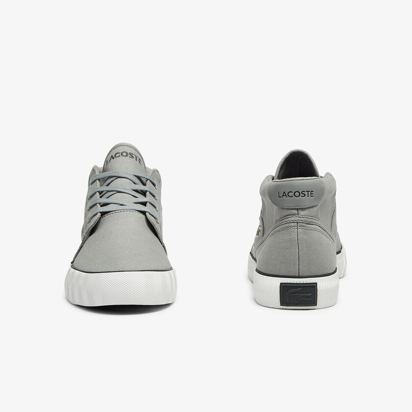 Men's Lacoste Grey / Dark Grey Chukkas Shoes Gripshot Canvas and Leather ZF4-00350G2