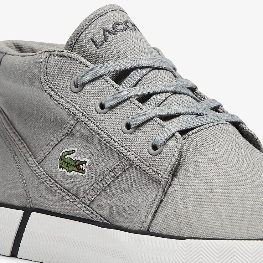 Men's Lacoste Grey / Dark Grey Chukkas Shoes Gripshot Canvas and Leather ZF4-00350G2