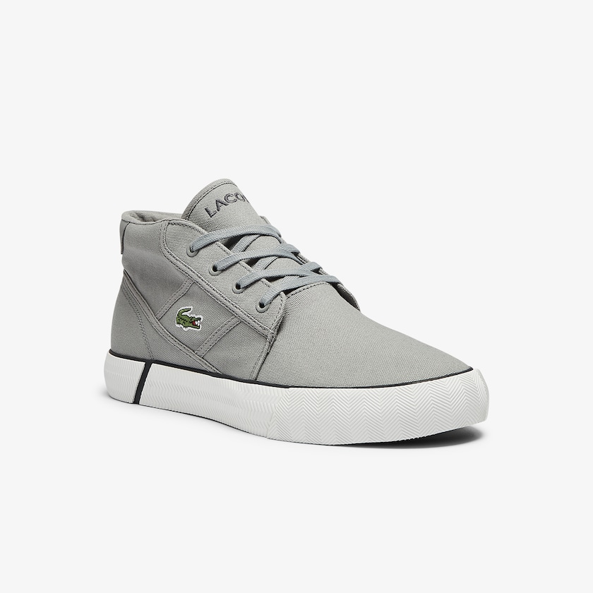 Men's Lacoste Grey / Dark Grey Chukkas Shoes Gripshot Canvas and Leather ZF4-00350G2