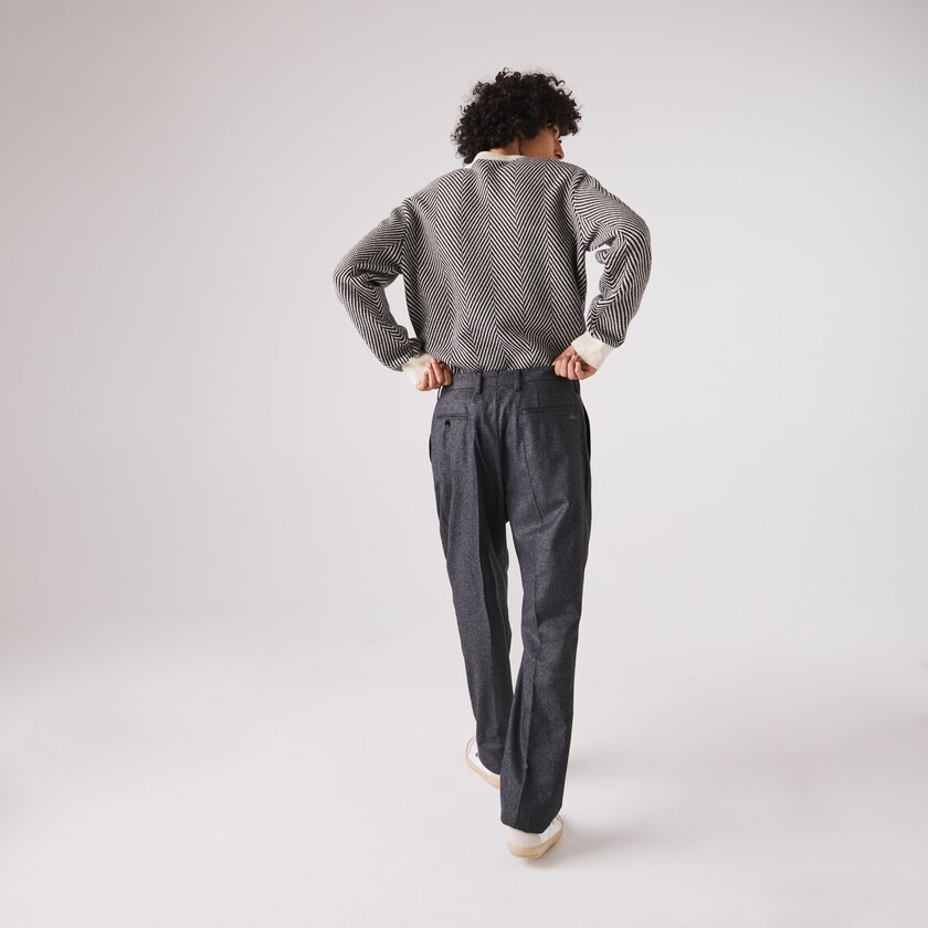 Men's Lacoste Grey / Grey Pants Virgin Wool And Cashmere Blend Pleated Chino WZ0-75777J5