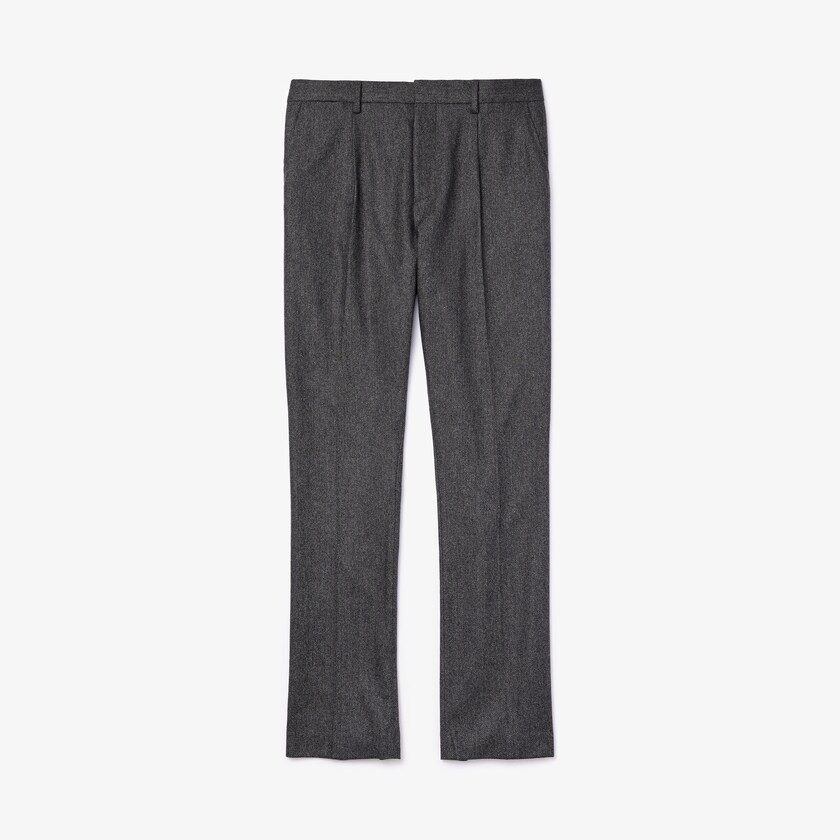 Men's Lacoste Grey / Grey Pants Virgin Wool And Cashmere Blend Pleated Chino WZ0-75777J5