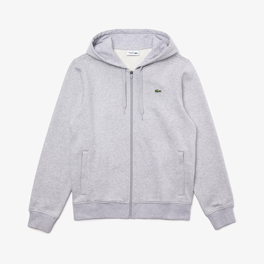 Men's Lacoste Grey / Light Grey Sweatshirts SPORT Hooded Lightweight Bi-material AE3-06840J0