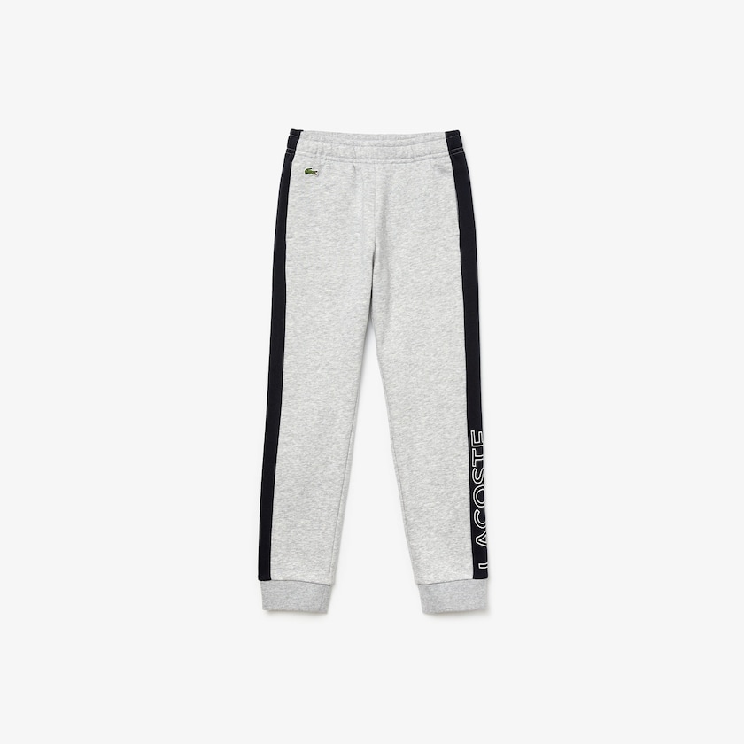 Kids' Lacoste Grey / Navy Blue / White Trackpants SPORT Colorblock Fleece GB0-22042Q0