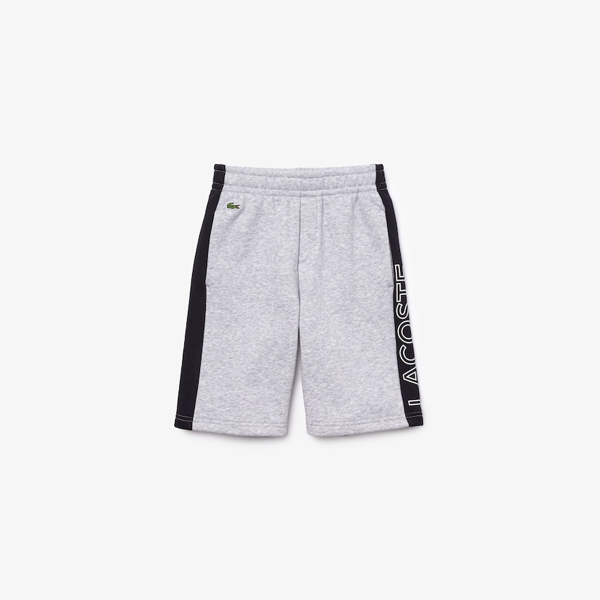 Kids' Lacoste Grey / Navy Blue / White Shorts SPORT Two-Tone Fleece QL6-73807L0