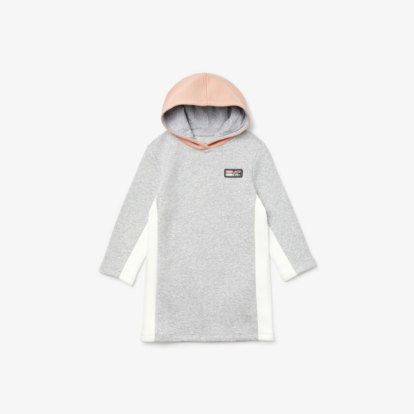 Kids' Lacoste Grey / Pink / White Dress SPORT Colorblock Fleece Sweatshirt NR5-93829N1