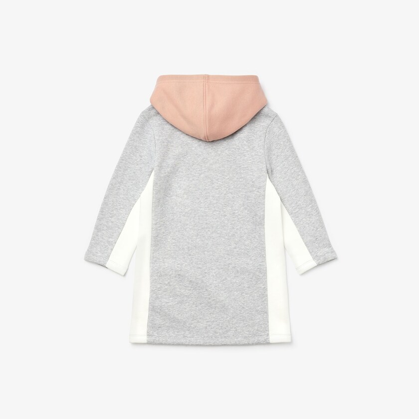 Kids' Lacoste Grey / Pink / White Dress SPORT Colorblock Fleece Sweatshirt NR5-93829N1