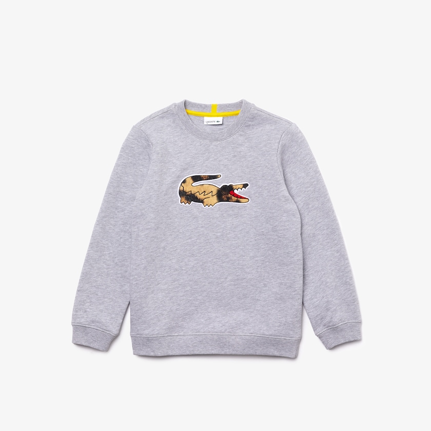 Kids' Lacoste Grey / White Sweatshirts x National Geographic Fleece BL5-99319P3