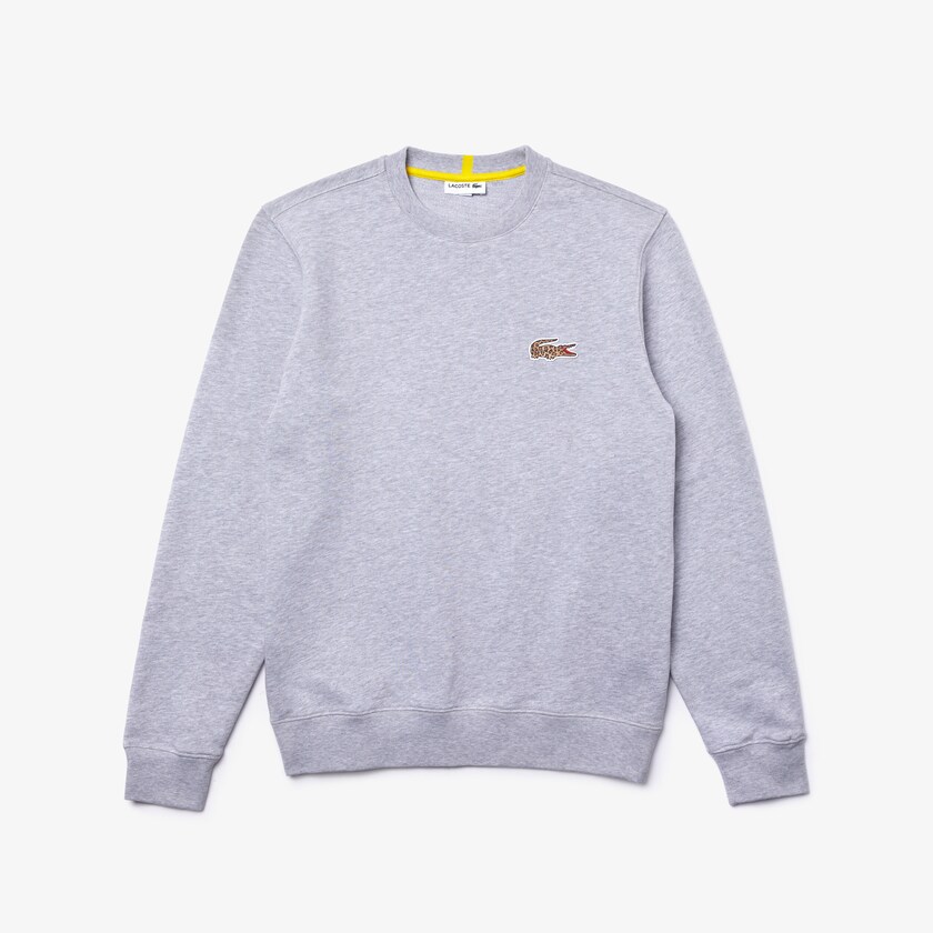 Men's Lacoste Grey / White Sweatshirts x National Geographic Organic Cotton KK6-52195N6