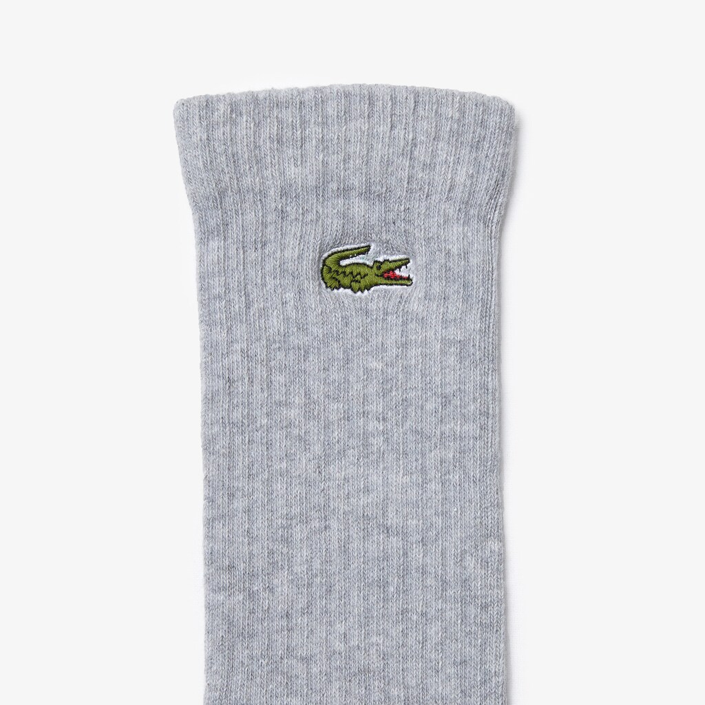 Men's Lacoste Grey / White / Black Socks Three-Pack Of SPORT High-Cut Cotton BK1-72047G9