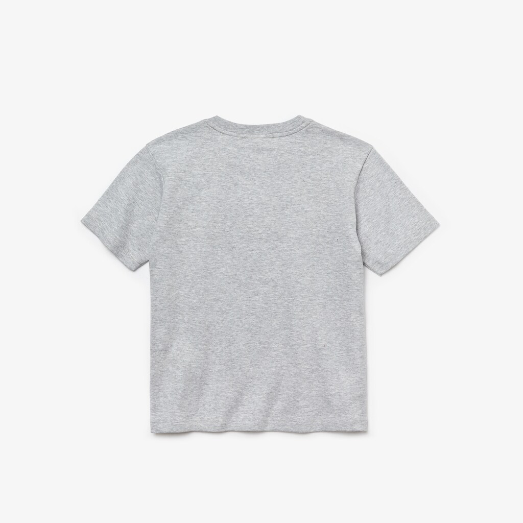 Kids' Lacoste Grey / White / Navy Blue T Shirts Crew Neck Two-Tone Band Cotton FX2-08700F7