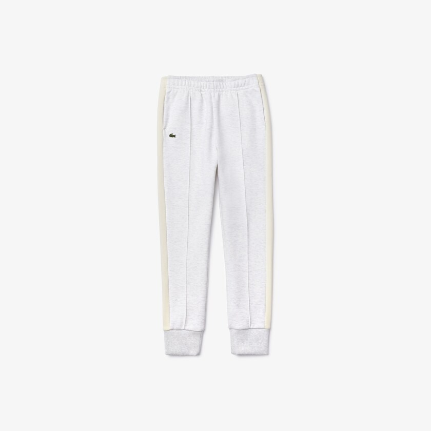 Kids' Lacoste Grey / White / Navy Blue Pants Full-Zip Contrast Side Panels Fleece ES5-87568F2
