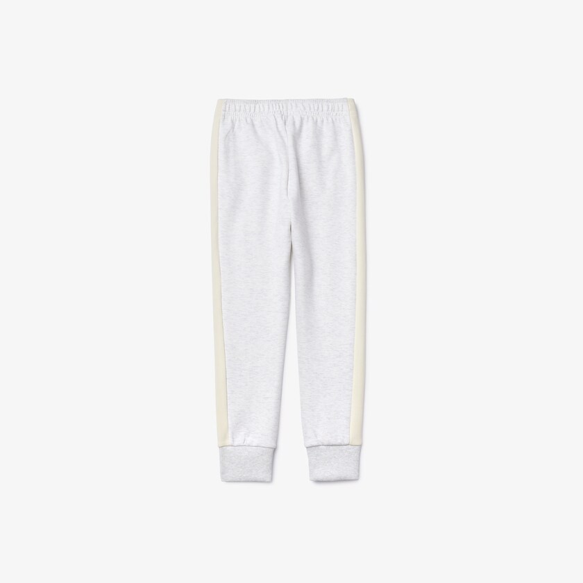 Kids' Lacoste Grey / White / Navy Blue Pants Full-Zip Contrast Side Panels Fleece ES5-87568F2