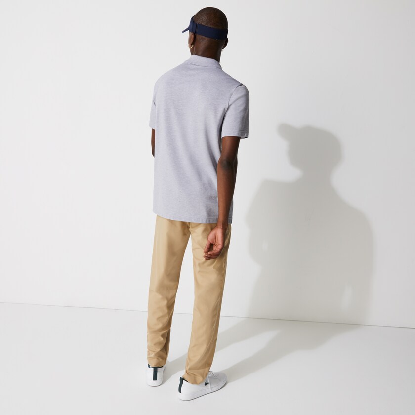 Men's Lacoste Grey / White / Navy Blue / Grey Polo Shirts SPORT Breathable Colorblock Golf DF8-25332W0